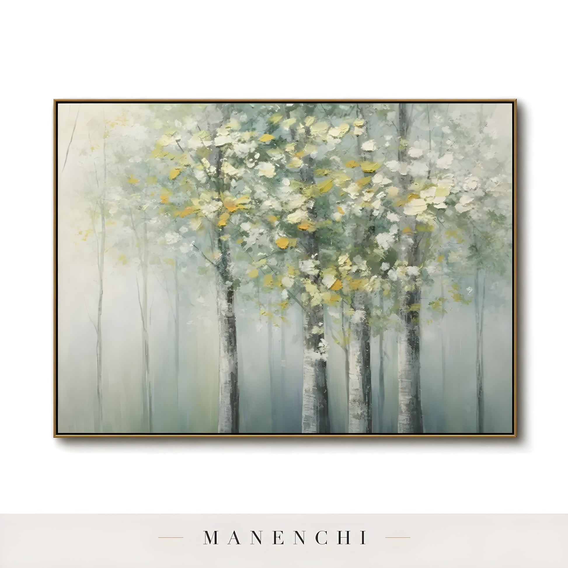 Verdant Willow Whisper abstract painting displayed in painting art print
