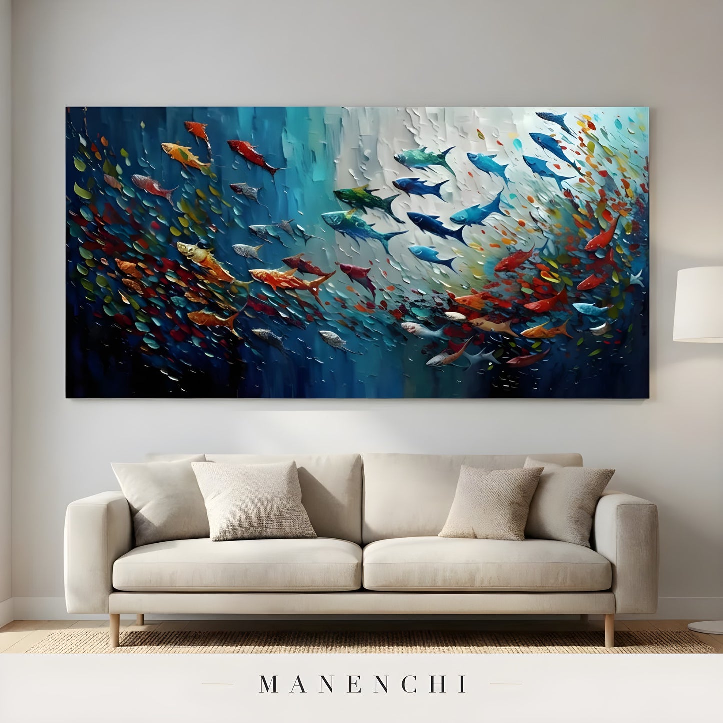 Vibrant Current - original hand-painted abstract painting by Manenchi