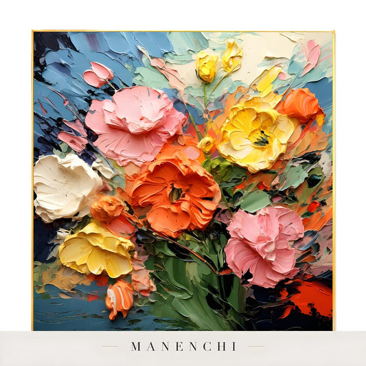 Vibrant Impressionist Bloom - original hand-painted abstract painting by Manenchi