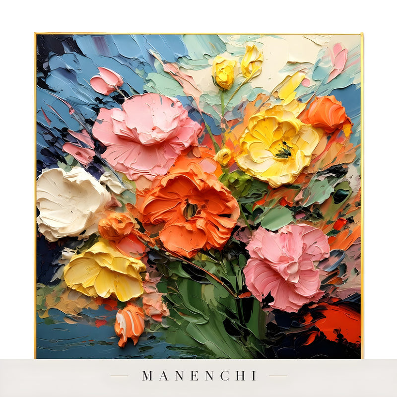 Vibrant Impressionist Bloom - original hand-painted abstract painting by Manenchi