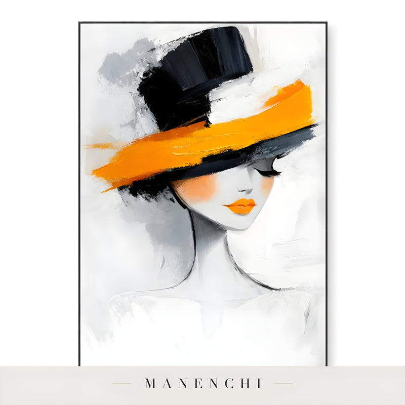 Vibrant Monochrome Muse - original hand-painted abstract painting by Manenchi