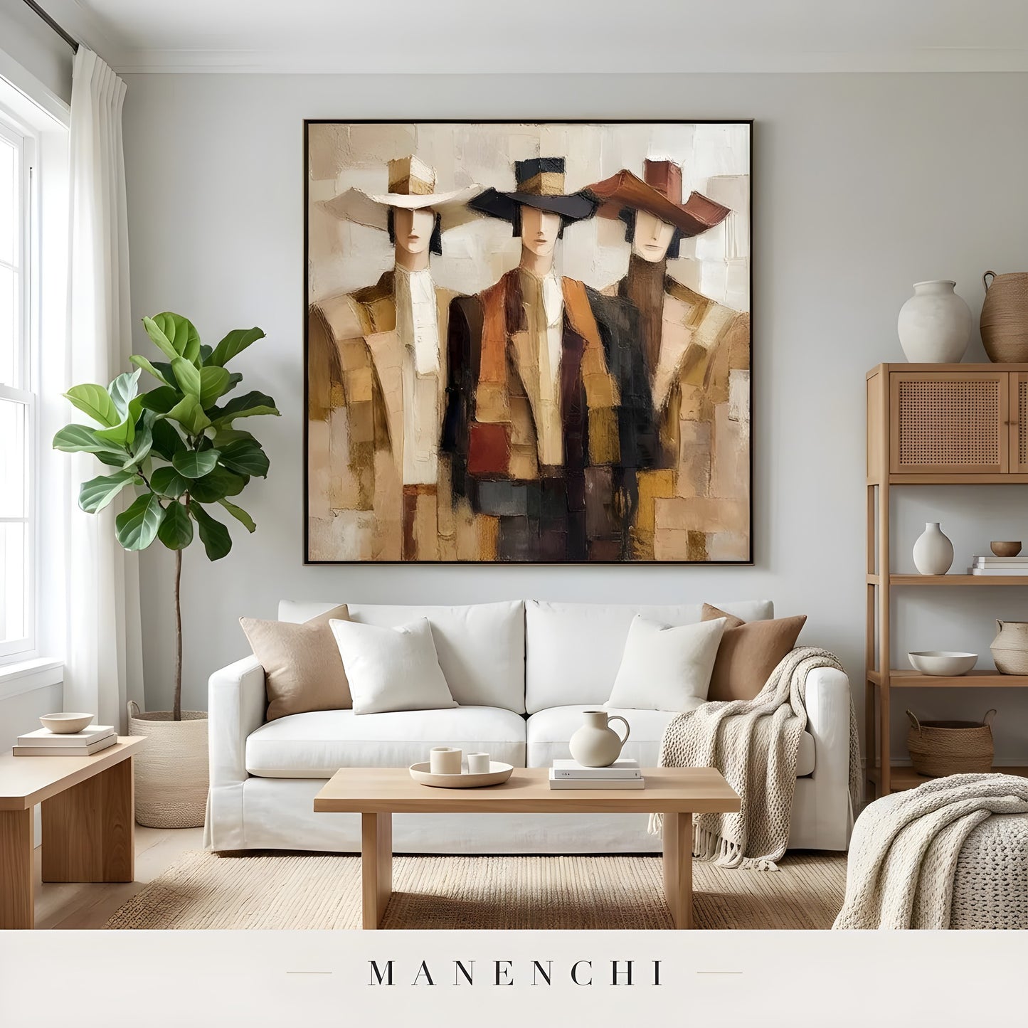 Western Trio Impression - original hand-painted portrait by Manenchi