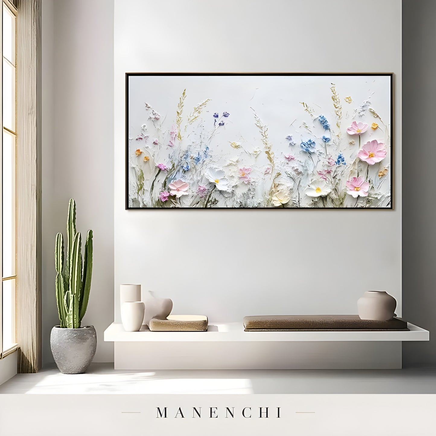 Wildflower Meadow Radiance - original hand-painted abstract painting by Manenchi