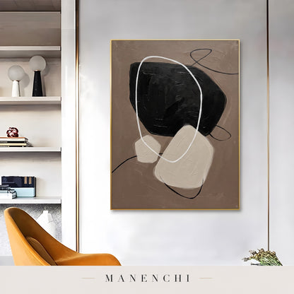 Zen Stones abstract painting displayed in a modern living room